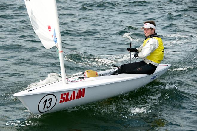 Riley Pike sailing his Laser - 2013 SLAM Combind High Schools Championship © Geoff Childs